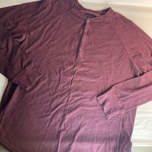 Goodman Brand XXL Maroon  Long Sleeve Henley Neck T-Shirt